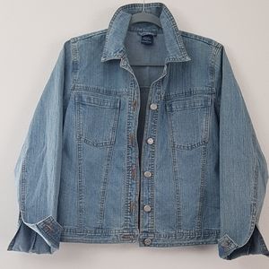 High Sierra denim trucker jacket size 8 made in Hong Kong vintage